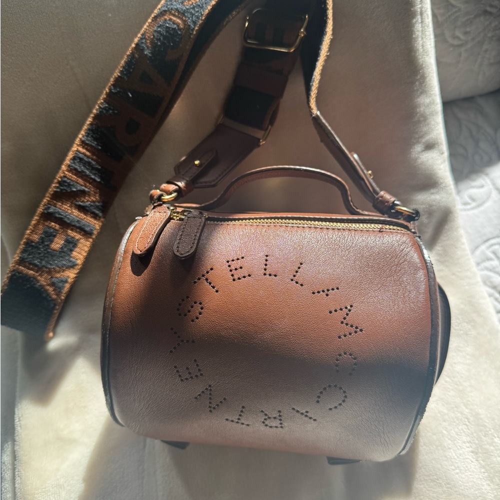 Stella McCartney Brown Belt Bag with Embossed Branding and Adjustable Strap